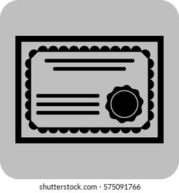 Vector Illustration of Certificate in Black Icon
