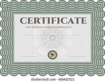 Vector Illustration of Certificate or diploma template. Vector pattern that is used in money and certificate.With background. Artistry design. 
