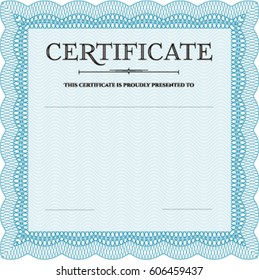 Vector Illustration Of Certificate or diploma template. Vector certificate template.Easy to print. Lovely design. 
