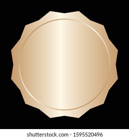 Vector illustration certificate gold foil seal or medal isolated