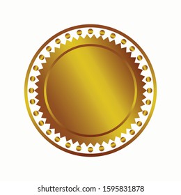 Vector illustration certificate gold foil seal or medal isolated