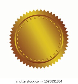 Vector Illustration Certificate Gold Foil Seal Or Medal Isolated