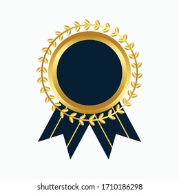 Sello de lámina de oro o aislado de médula del certificado de ilustración del vector