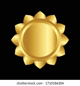 Sello de lámina de oro o aislado de médula del certificado de ilustración del vector