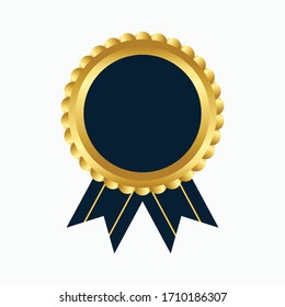 Sello de lámina de oro o aislado de médula del certificado de ilustración del vector