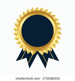 Vector illustration certificate gold foil seal or medal isolated