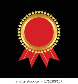 Vector illustration certificate gold foil seal or medal isolated
