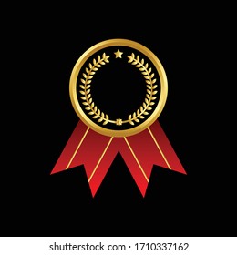 Sello de lámina de oro o aislado de médula del certificado de ilustración del vector