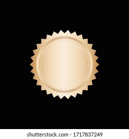 Vector Illustration Certificate Gold Foil Seal Or Medal Isolated