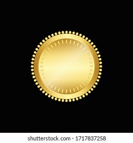 Vector illustration certificate gold foil seal or medal isolated