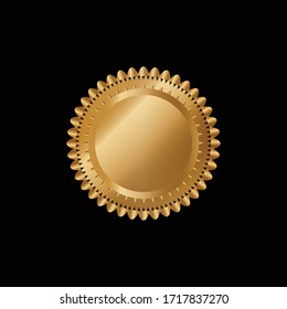 Sello de lámina de oro o aislado de médula del certificado de ilustración del vector