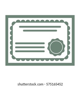 Vector Illustration of Certificate in Gray Icon
