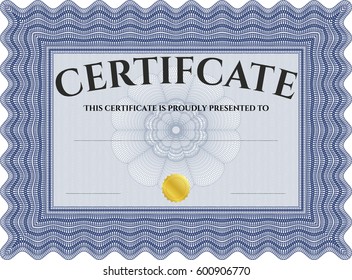 Vector illustration of Certificate icon in Blue