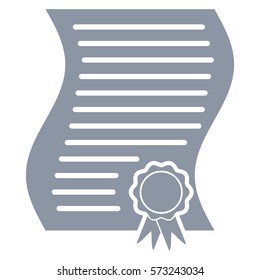 Vector Illustration of Certificate Icon in Gray