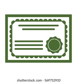 Vector Illustration of Certificate Icon in Green
