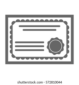 Ilustración vectorial del icono de certificado en gris
