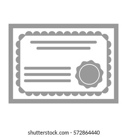 Ilustración vectorial del icono de certificado en gris
