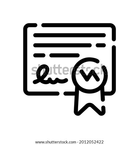 vector illustration of certificate icon. medal and signature