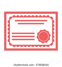 Ilustración vectorial del icono de certificado en rosa
