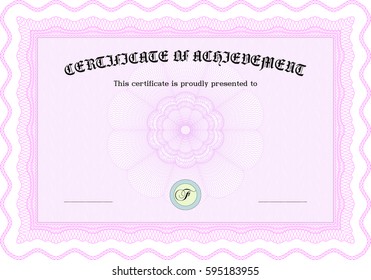 Ilustración vectorial del icono Certificado en rosa.
