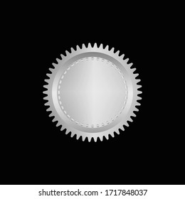 Vector illustration certificate silver foil seal or medal isolated