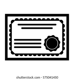 Vector Illustration of Certificate Symbol Icon in black