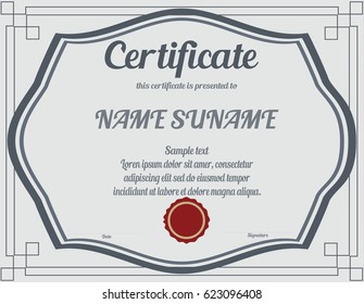 Vector illustration. Certificate template.