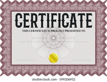 Ilustración vectorial de la plantilla de certificado de rendimiento diploma de diseño de ilustración vectorial
