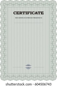 Vector illustration of Certificate template or diploma template. Elegant design. With linear background. Frame certificate template Vector.
