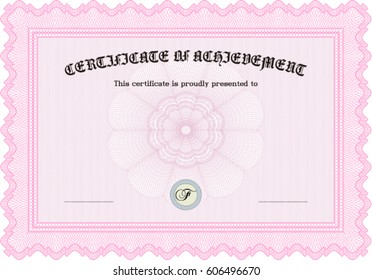 Vector Illustration Of Certificate template. Diploma of completion.Elegant design. Printer friendly. 
