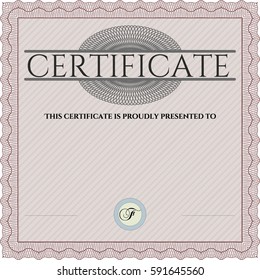 Vector illustration of certificate template eps10 jpg of achievement diploma vector illustration design completion in brown color