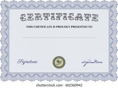 Vector illustration of Certificate template icon in Blue