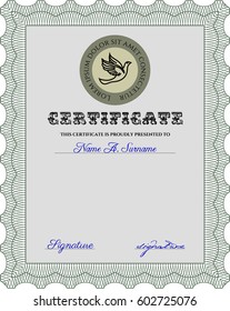 Vector illustration of certificate template icon in green.
