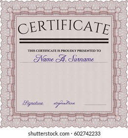 Vector illustration of certificate template icon in brown.
