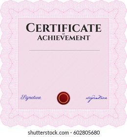 Vector illustration of certificate template icon in pink.
