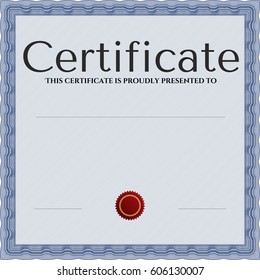 Vector illustration of certificate template icon in Blue