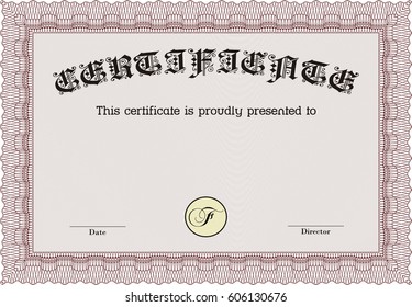 Vector illustration of certificate template icon in Brown