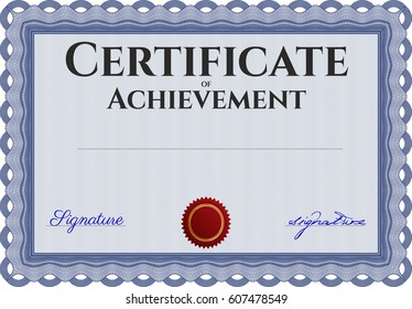 Vector Illustration of certificate template Icon in Blue color
