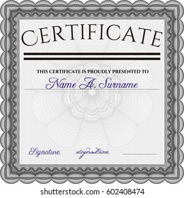 Vector Illustration of certificate template inGrey  colr
