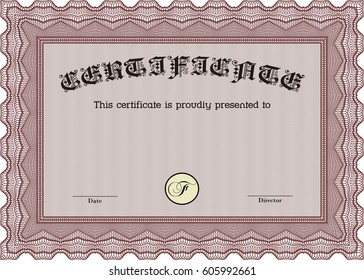 Vector Illustration of Certificate template in maroon color
