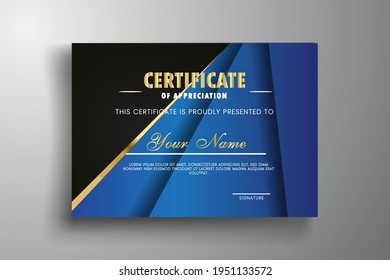Vector illustration of Certificate template with modern abstract background. Certificate of appreciation, award diploma design template.