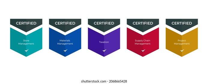 Plantilla de diseño de placa de logotipo certificada por ilustración vectorial. certificados utilizados para indicar la función profesional de una persona o para designar a una persona como miembro de una sociedad profesional