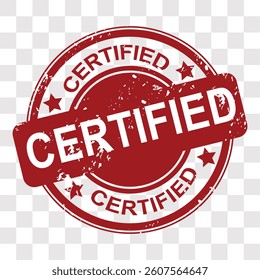 Vector illustration certified stamp red editable	