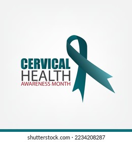 Vector illustration of Cervical Health Awareness Month. Simple and elegant design