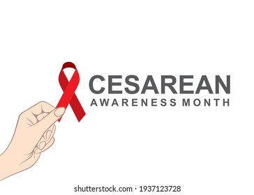 ilustración vectorial del diseño del mes de sensibilización de cesárea