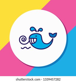 Vector illustration of cetacean icon colored line. Beautiful sea element also can be used as baleen whale icon element.