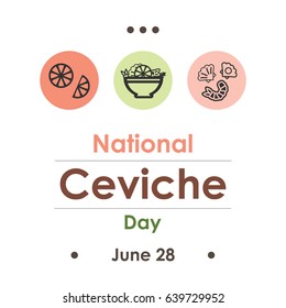 Vector Illustration For Ceviche Day In June