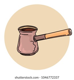 Vector illustration of cezve utensils