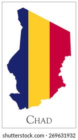 Vector illustration of Chad flag map. Used transparency.
