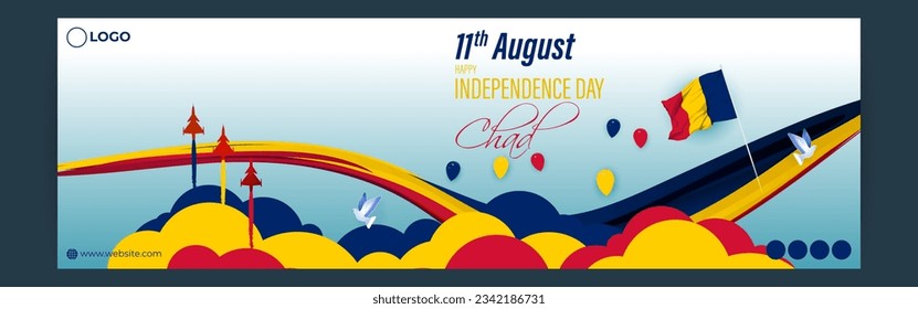 Vector illustration of Chad Independence Day social media story feed template